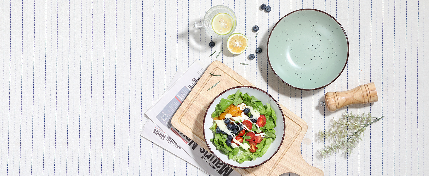 Набір тарілок Vancasso MODA 12шт: глибокі тарілки, тарілки для супу, пасти, салату, 800мл, багато кольорів