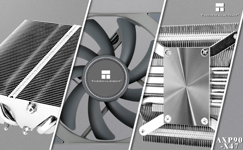 Охолоджувач CPU Thermalright AXP90-X47: низькопрофільний кулер з вентилятором TL-9015 Slim PWM, технологія AGHP, сумісний з AMD AM4/Intel 1700/1150/1151/1155/1156/1200