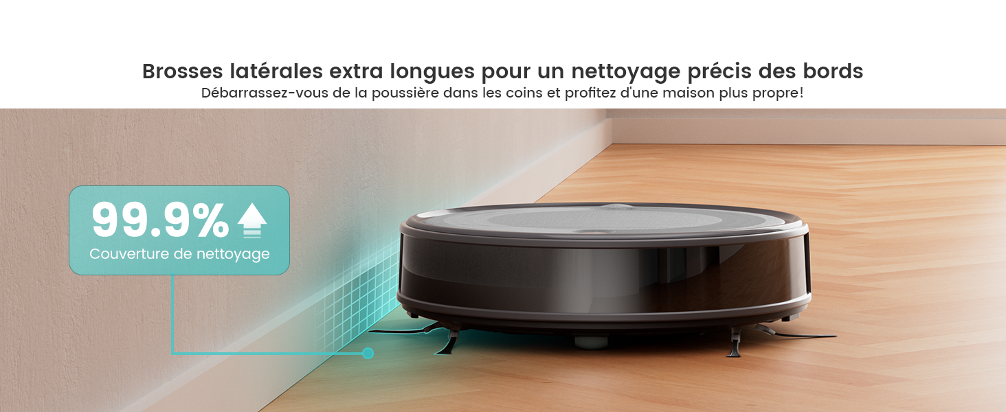 Робот-пилосос LEFANT M310 сірий: потужність 4500Pa, 180 хв роботи, Wi-Fi керування, для тварин та твердих поверхонь