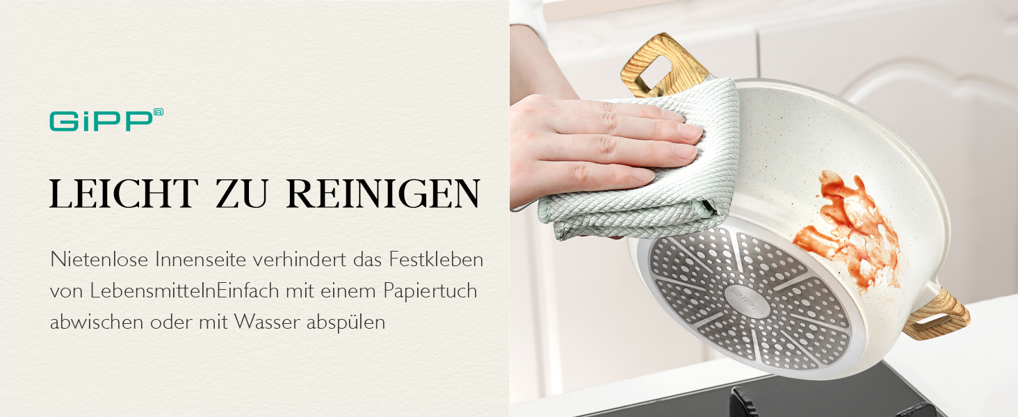 Набір посуду GiPP 10 предметів: каструлі та сковороди з гранітним покриттям, білий. Підходить для всіх типів плит, включаючи індукційні. У комплекті лопатка та ложка.