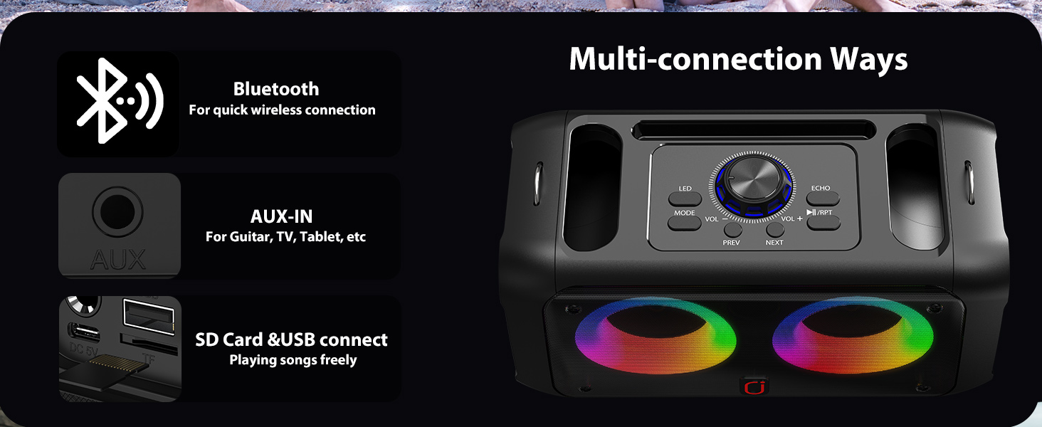 Караоке-машина JYX з 2 бездротовими мікрофонами, портативна Bluetooth-колонка для дорослих та дітей, PA-система, підтримка TF-карт/USB, AUX-вхід, TWS, модель T22T