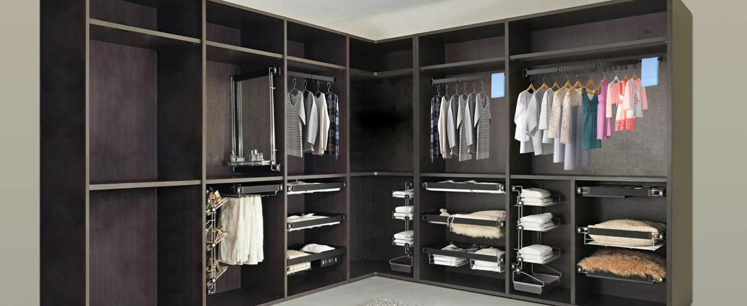 Висувний сушильник для білизни настінний з гачками, компактний для балкона, ванної кімнати, спальні (білий)