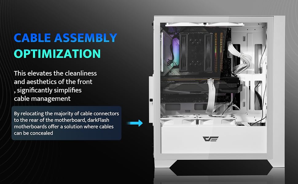 Ігровий корпус darkFlash DRX70 ATX Mid-Tower, 3 RGB-вентилятори 120мм, загартоване скло, сітчаста передня панель, USB 3.0, Білий