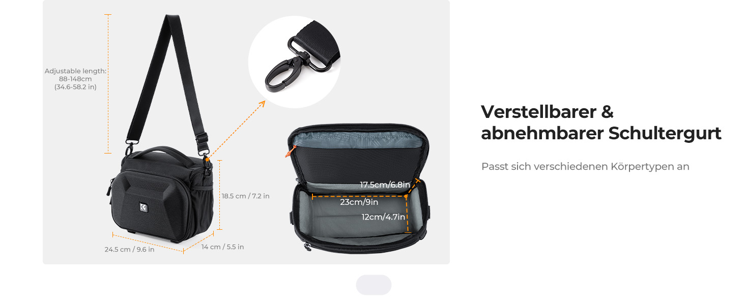 Сумка для камери K&F CONCEPT для DSLR/SLR, фотосумка, рюкзак, фоторюкзак, фотосумка на плече зі штативним кріпленням