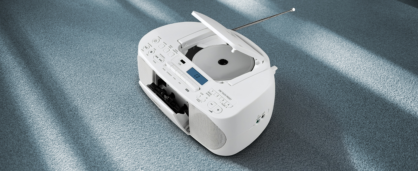 MEDION DRX-1 Plus Boombox: радіо DAB+, Bluetooth, CD-плеєр, MP3, касетний, AUX, зелений