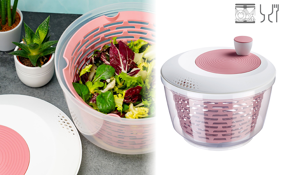 Салатниця Westmark об'ємом 4.4 л, пластик, BPA-free, прозора/біла/зелена, 2430224A