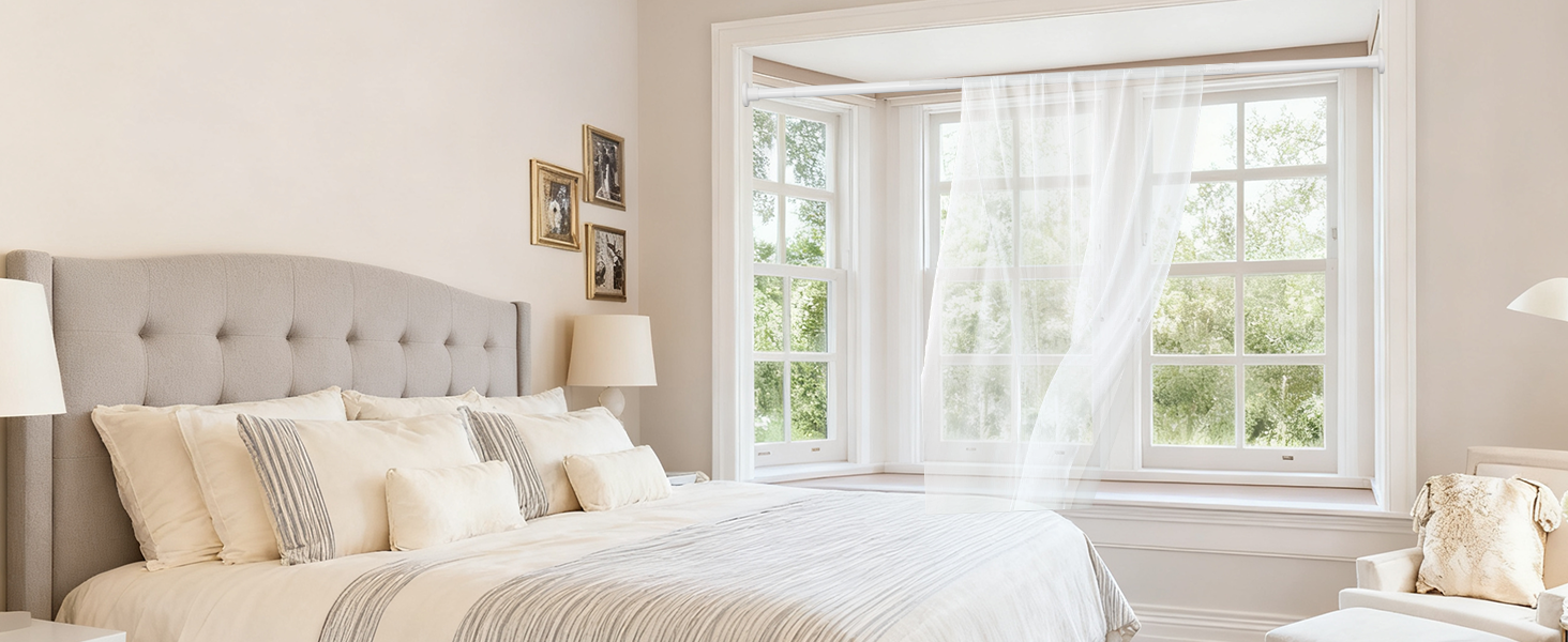 Висувна штанга для душу, штанга для душу без свердління, кріпиться без свердління, для шафи (70-195 см, білий)