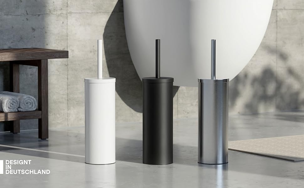 Силіконова щітка для унітазу SAVEGA з нержавіючої сталі - антибактеріальна щітка з тримачем, захист від бризок, чорна