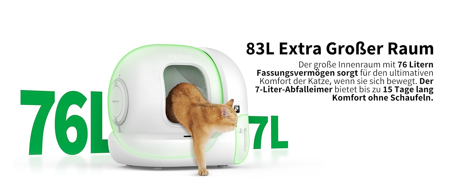 PETKIT Pura Max 2 - автоматичний самоочисний лоток для котів, 76л, з функцією контролю через додаток, для кількох котів, з дезодорантом