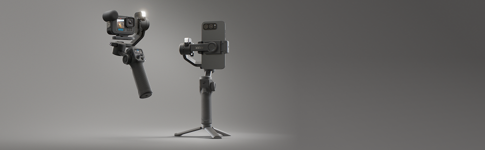 GoPro Fluid Pro AI: 3-осьовий стабілізатор-гіроскоп для GoPro та смартфонів, відстеження об'єкта, підсвічування, бездромове керування камерою, портативний, для Vlogging, 360° обертання, зарядка пристроїв