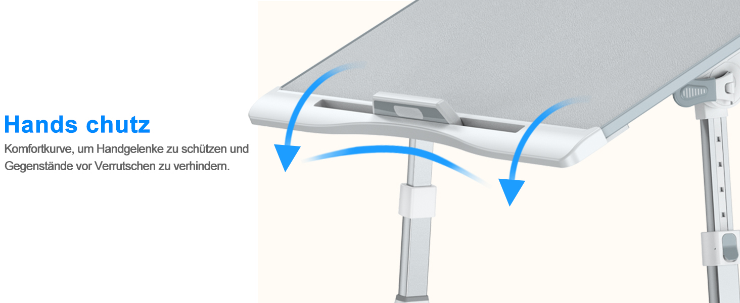 Столик для ноутбука Potuopy з регулюванням висоти та кута нахилу, великий (60*40 см), сірий