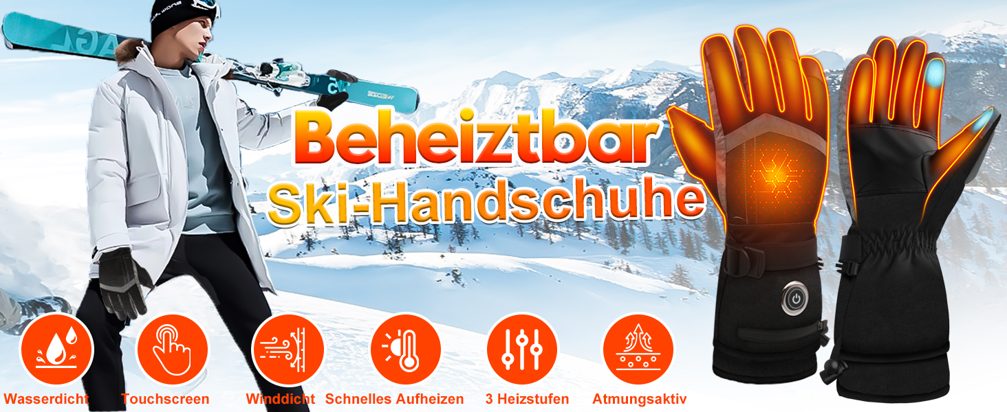 Обогревні рукавички SVPRO 5V 6000mAh - водонепроникні та вітронепроникні рукавички для катання на лижах, полювання, мотоциклів та піших прогулянок