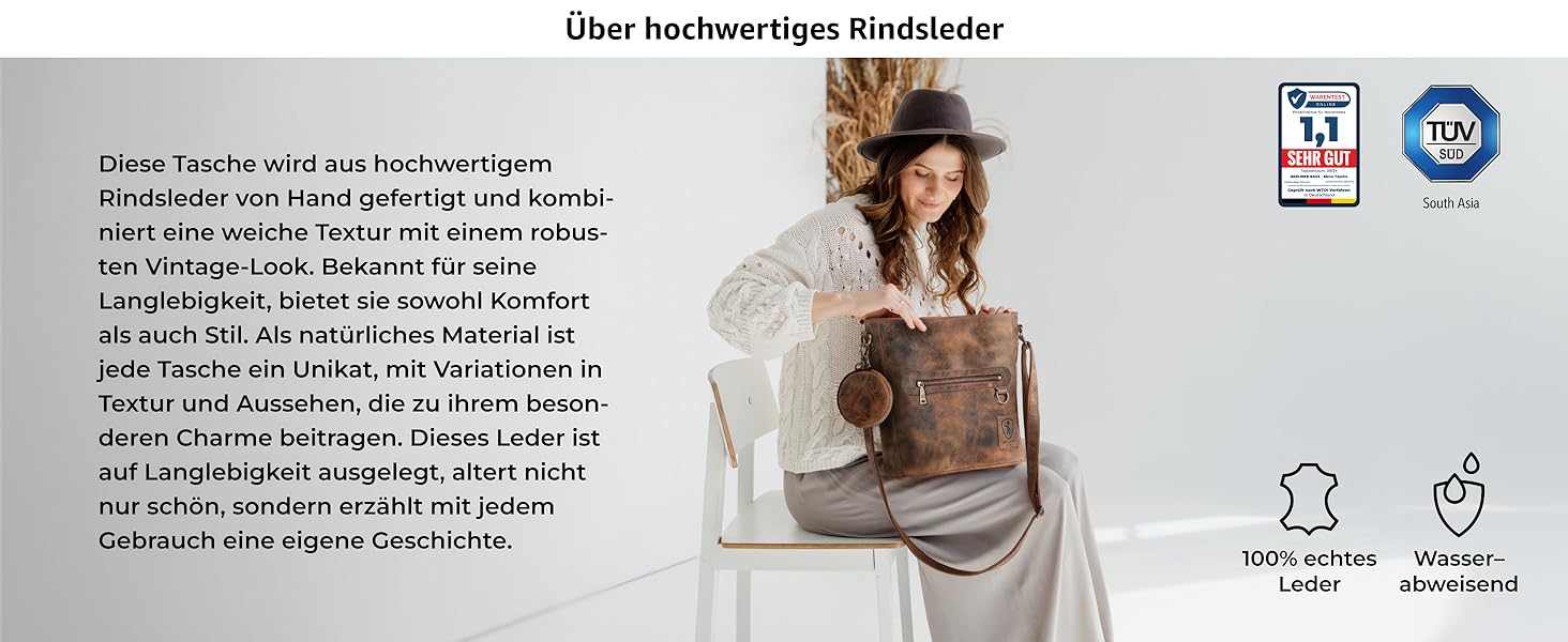 Сумка через плече Berliner Bags Siena Vintage з натуральної шкіри (Earth) - жіноча сумка-месенджер середнього розміру