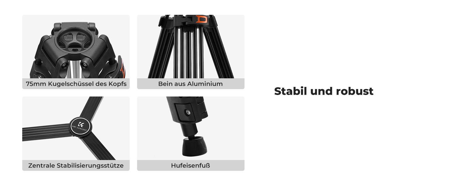 Штатив для камери K&F CONCEPT VA3+BV10: професійний відеоштатив з поворотним кріпленням, 184 см, для DSLR та відеокамер