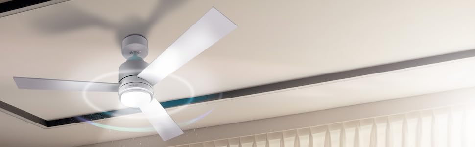 Стельовий вентилятор Cecotec EnergySilence Aero 4850 з підсвічуванням, 48 дюймів, 3 лопаті, пульт ДУ, DC-мотор, 6 швидкостей, режими зима/літо, 30 Вт, білий