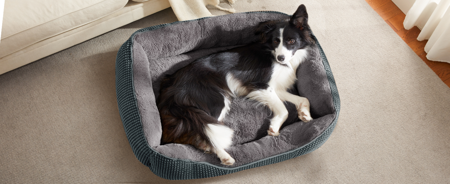 Крісло-лежанка для собак середніх порід FURTIME, м'яке, з антиковзким покриттям, для собак та котів, 76x61x23 см, темно-синій