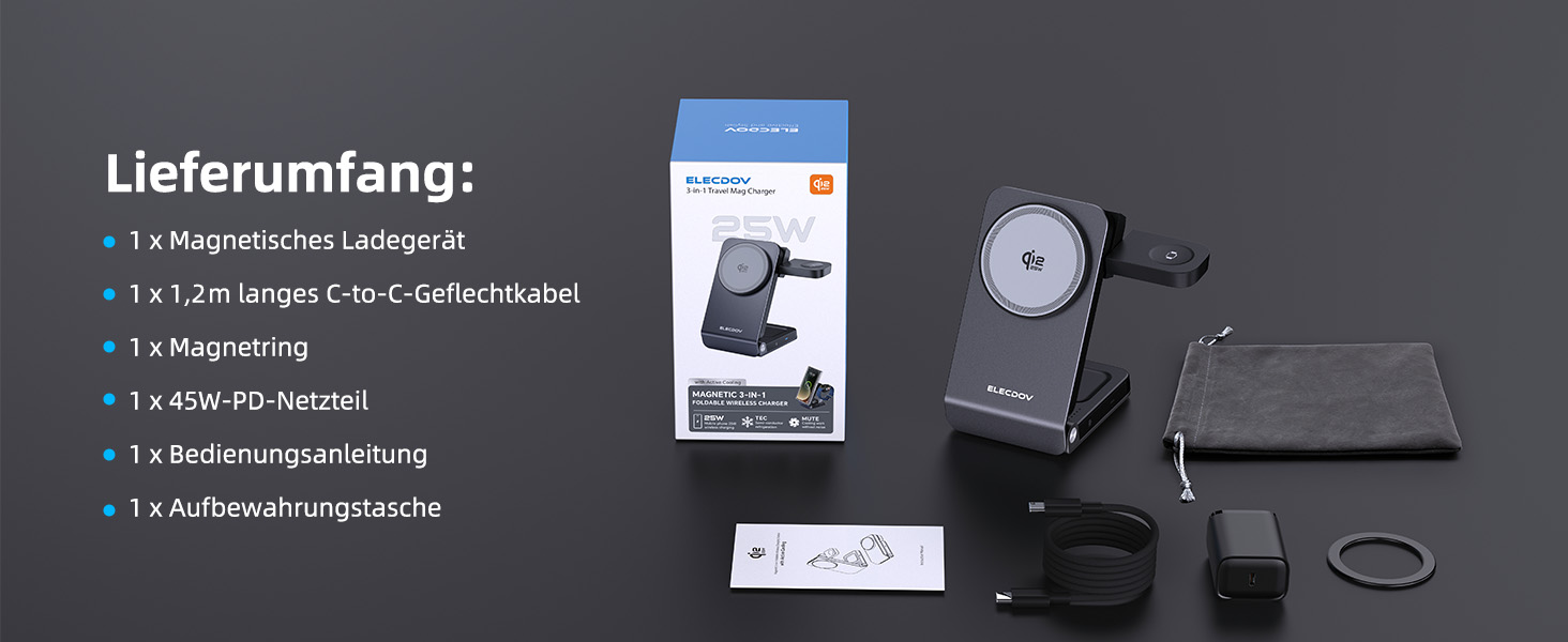 Магнітна бездротова зарядка Samsung з активним охолодженням 3-в-1 для Galaxy S26 Ultra, Watch 8 та Buds 4. Складана Qi зарядка для Android сірого кольору