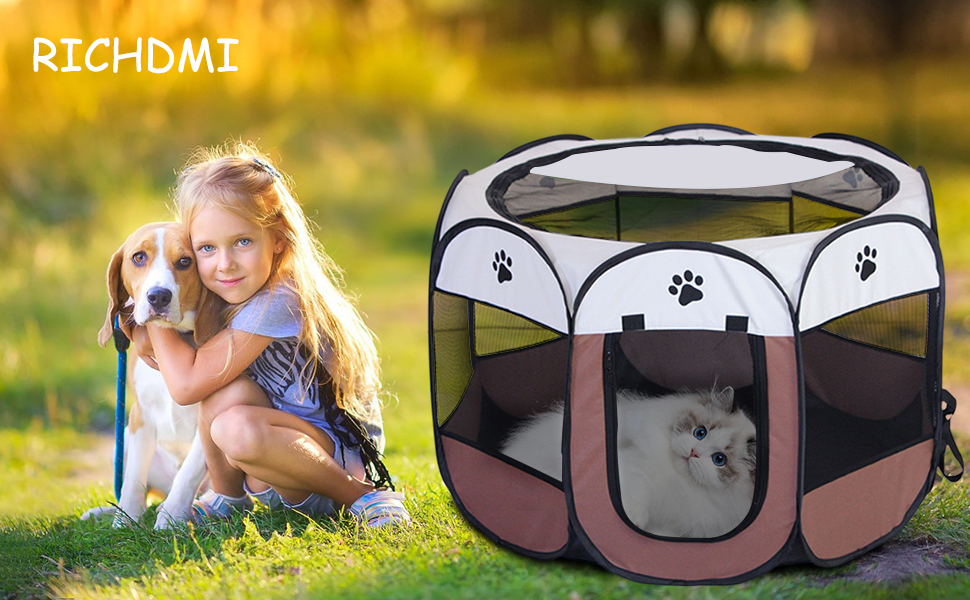 Вольєр для тварин Faltbar (складний) 74x74x43 см - вольєр для собак, котів, кроликів та інших дрібних тварин. Оксфордська тканина, Pop-up система, для використання в приміщенні та на вулиці