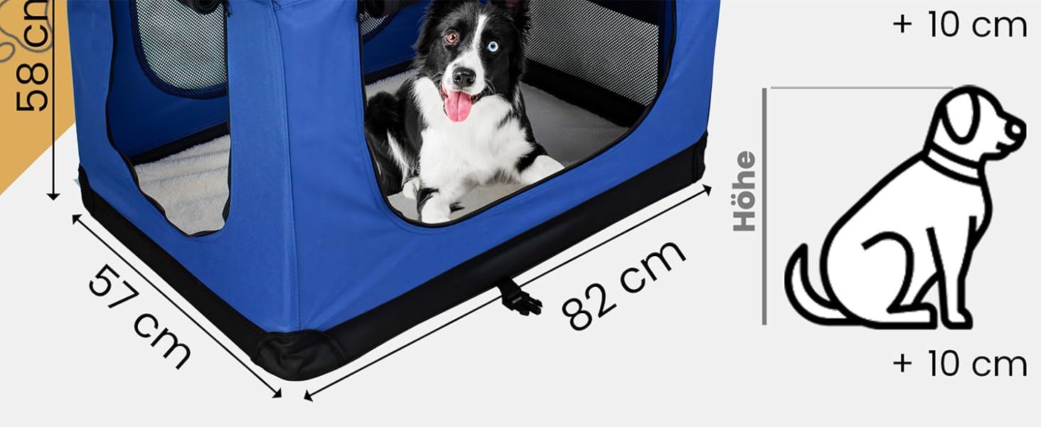 Складана переносна переносна сумка-переноска для собак та котів Petigi (XL, 82x57x58 см, блакитна)