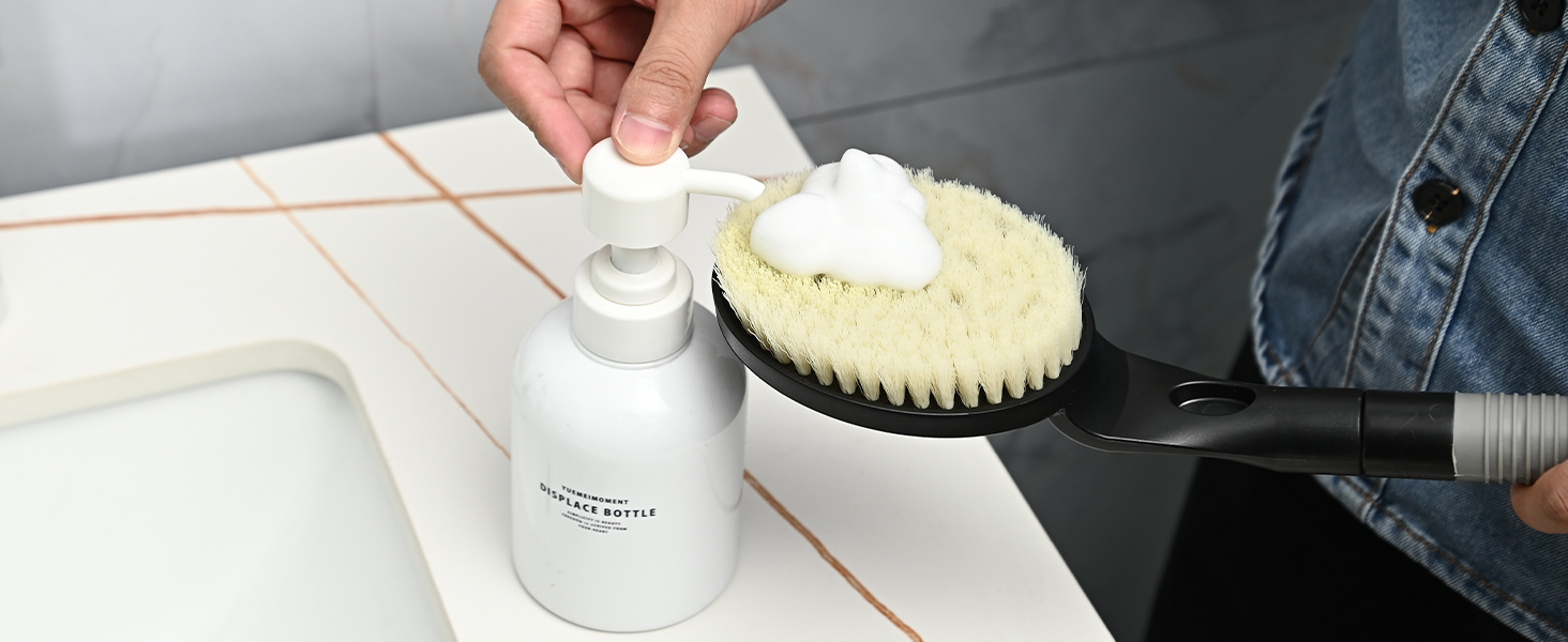 Щітка для спини з довгою ручкою для душу, 55,1 см, чорна. Ідеально для людей похилого віку та з обмеженою рухливістю рук. Для скрабу та здорової шкіри.