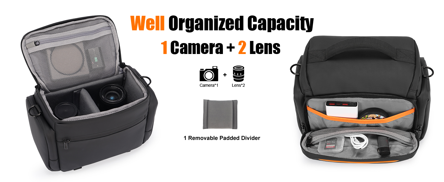 Чохол для камери Cwatcun: сумісний з Canon, Nikon, Sony (LR/DLR), водонепроникний, компактний, чорний (3.0, L)