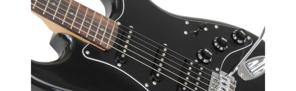 Rocktile Супер комплект для електрогітари (підсилювач, тюнер, каподастр, ремінь, медіатори, чохол, підставка для гітари та підручник з CD/DVD) чорний