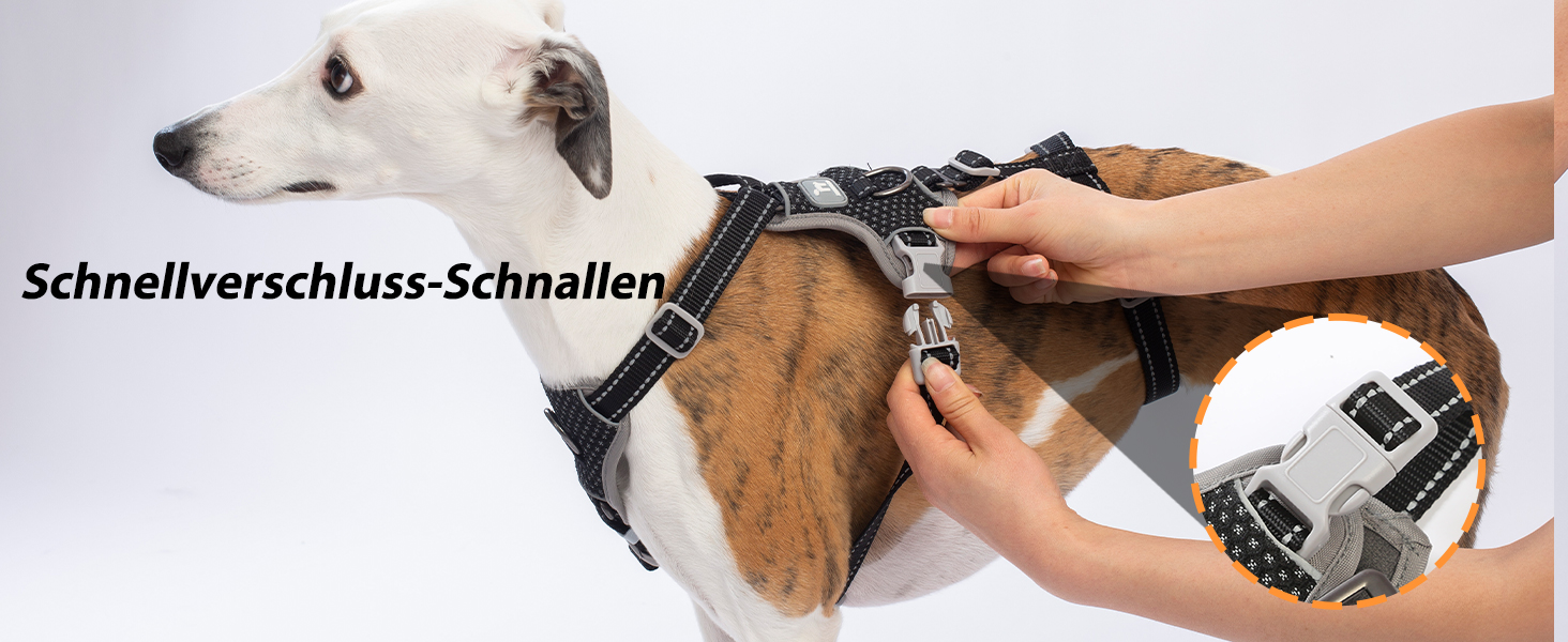 Шлейка для собак Huntboo, анти-витік, для панічних собак, світловідбиваюча, регульована, легка, чорна, розмір S, 1 шт.