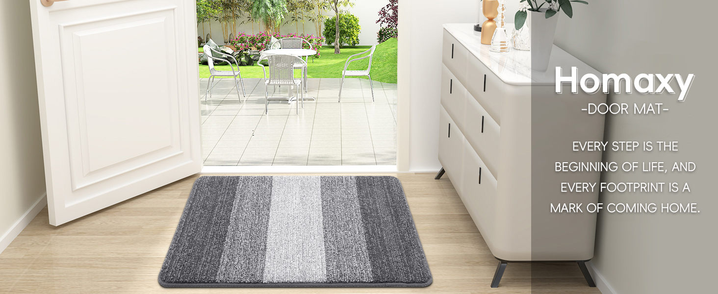 Килимок для дому Homaxy, неслизький, машинного прання, міцний, поглинаючий, для собак, вхідних дверей (43 x 76 см, 60x90 см, сірий)