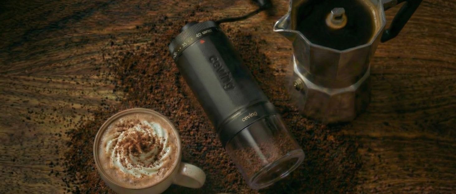 Портативна кавомолка з акумулятором 2000mAh, керамічний жорно, швидка малівка, для подорожей та кемпінгу, білий колір