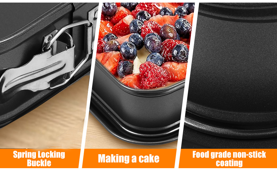 Набір форм для випічки (3 шт.) діаметром 12/18/22 см, круглі, з антипригарним покриттям, для тортів та кішок, чорного кольору