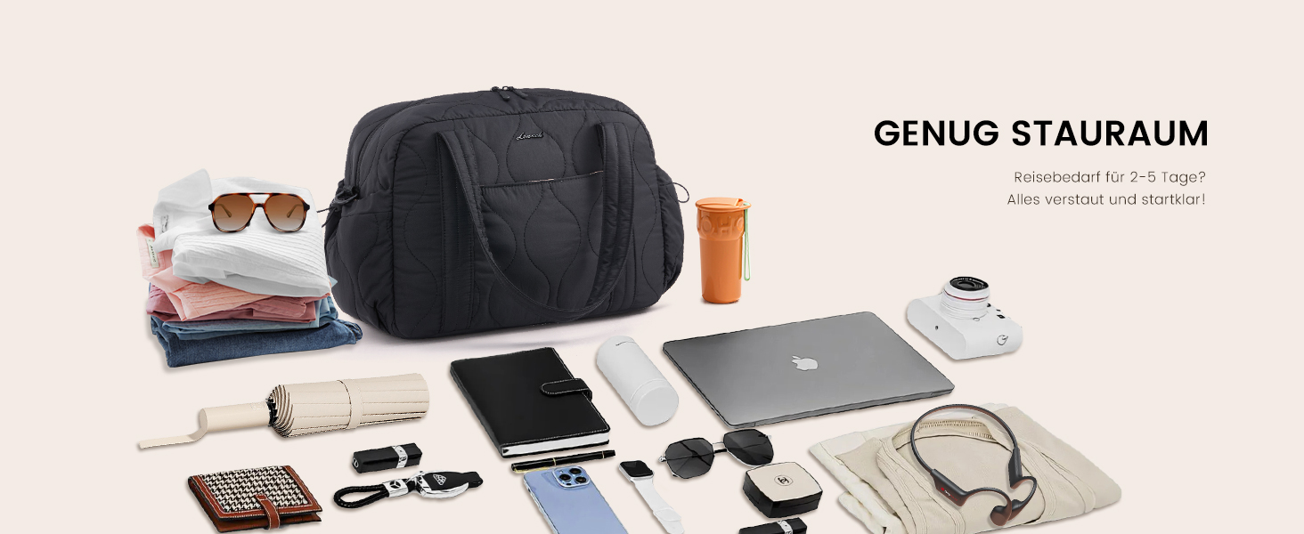 Спортивна сумка LOVEVOOK для жінок, 20L, чорна: зручна дорожня та фітнес-сумка, Wickeltasche, водонепроникна, ручна