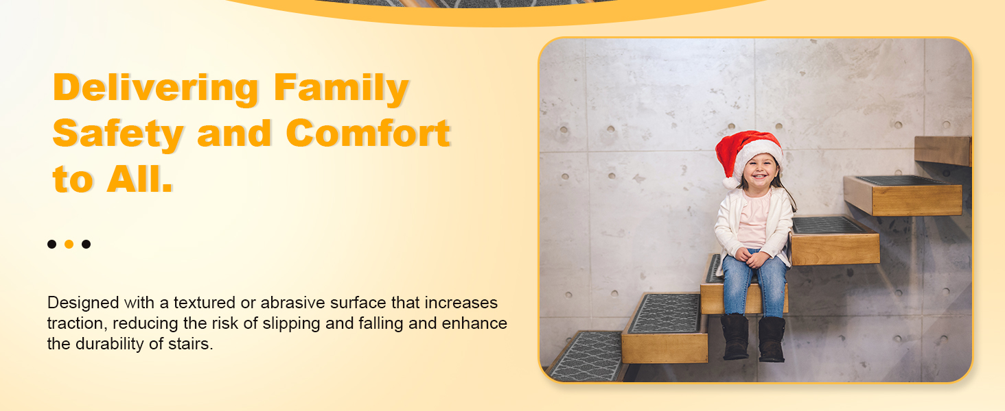 15 килимків на сходи 76x20 см, антиковзаючі, самоклеючі, для дітей, літніх людей та собак, сірий колір