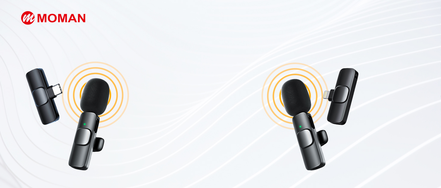 Бездротовий петличний мікрофон Lavalier з Lightning-роз'ємом для iPhone/iPad/Android. Безшумовий, 120м, CP1(A)