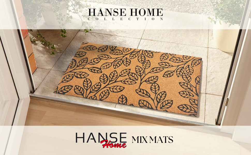 Килимок для входу Hanse Home кокосовий з гумовою основою 45x75 см для дому та вулиці