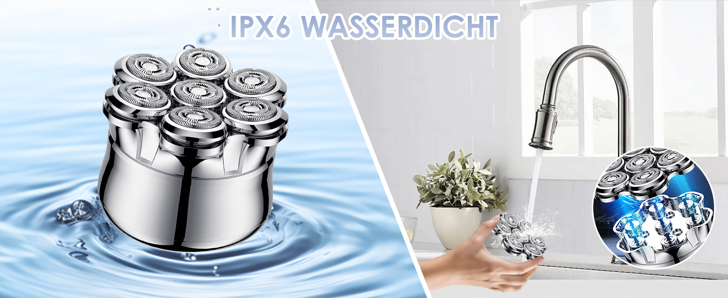 Електрична бритва чоловіча 7D Glatzen з плаваючою головкою, LED-дисплеєм, 2 режимами, Type-C зарядка, срібляста