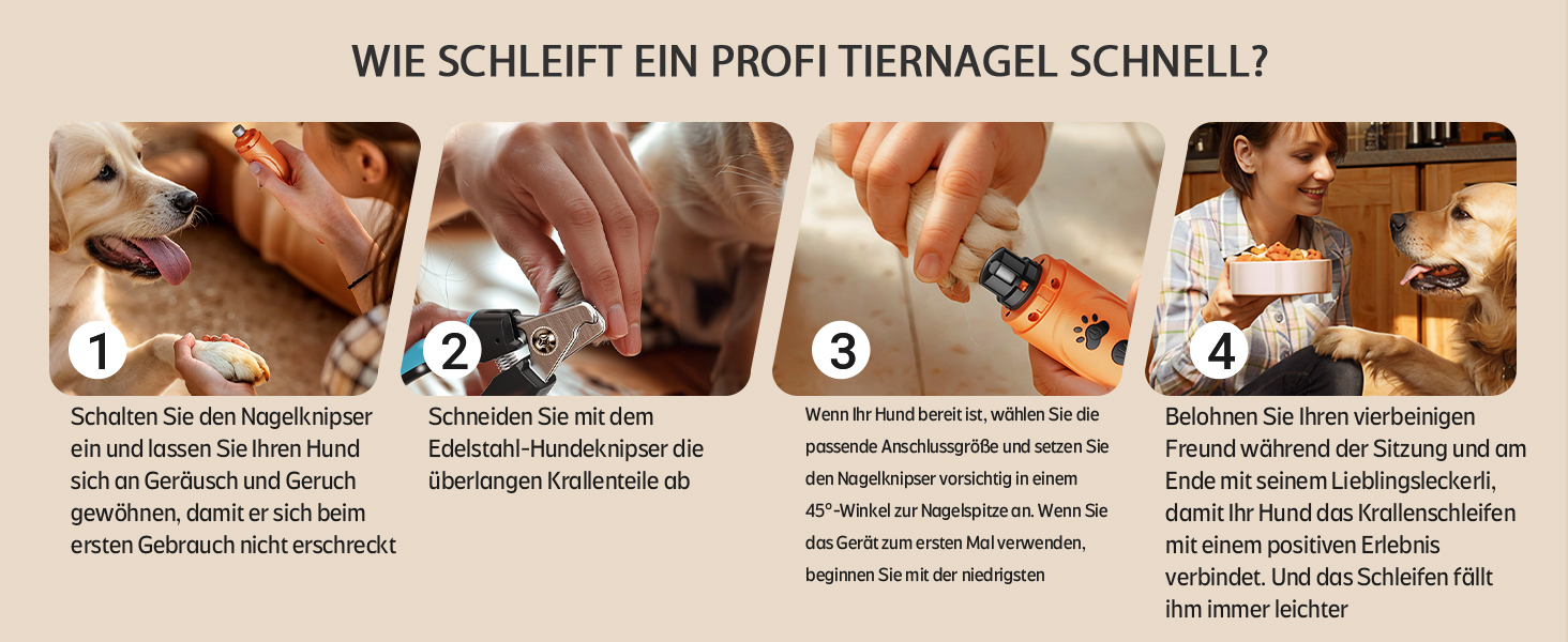 Електричний точилка для кігтів собак YABIFE, 3 швидкості, тиха, для собак та котів