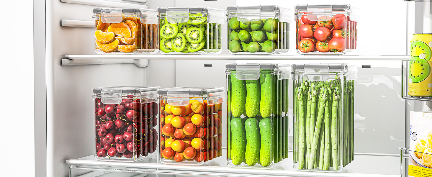 Набір контейнерів для зберігання продуктів 24 шт. – герметичні бокси з кришкою, органайзер для кухні, для борошна, цукру, мюслі та ін., з етикетками та маркером, для кухні та холодильника, 33,6 л