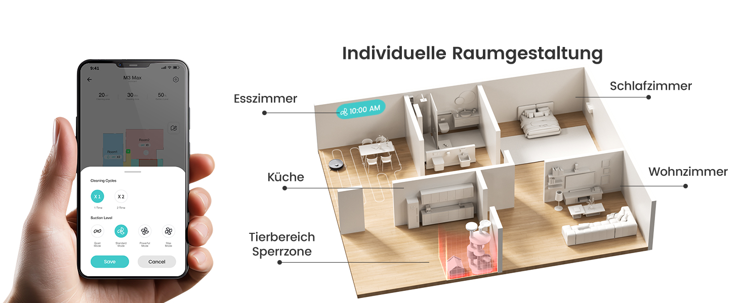 Робот-пилосос LEFANT M210P: потужність 2200Pa, Wi-Fi, Bluetooth, керування через додаток, 6 режимів, автоматична зарядка, для твердих підлог та шерсті тварин