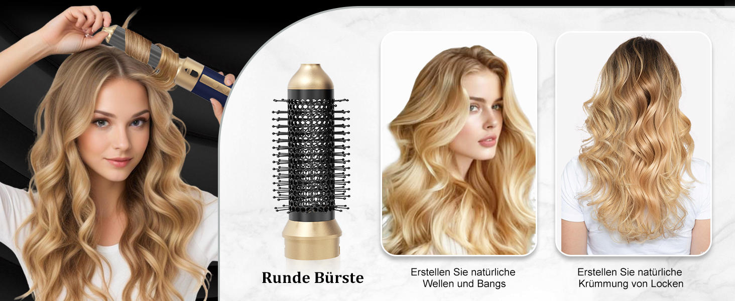 Мультистайлер для волосся 6-в-1: фен, плойка, круглі щітки, брашинг, термощітка, 1350W