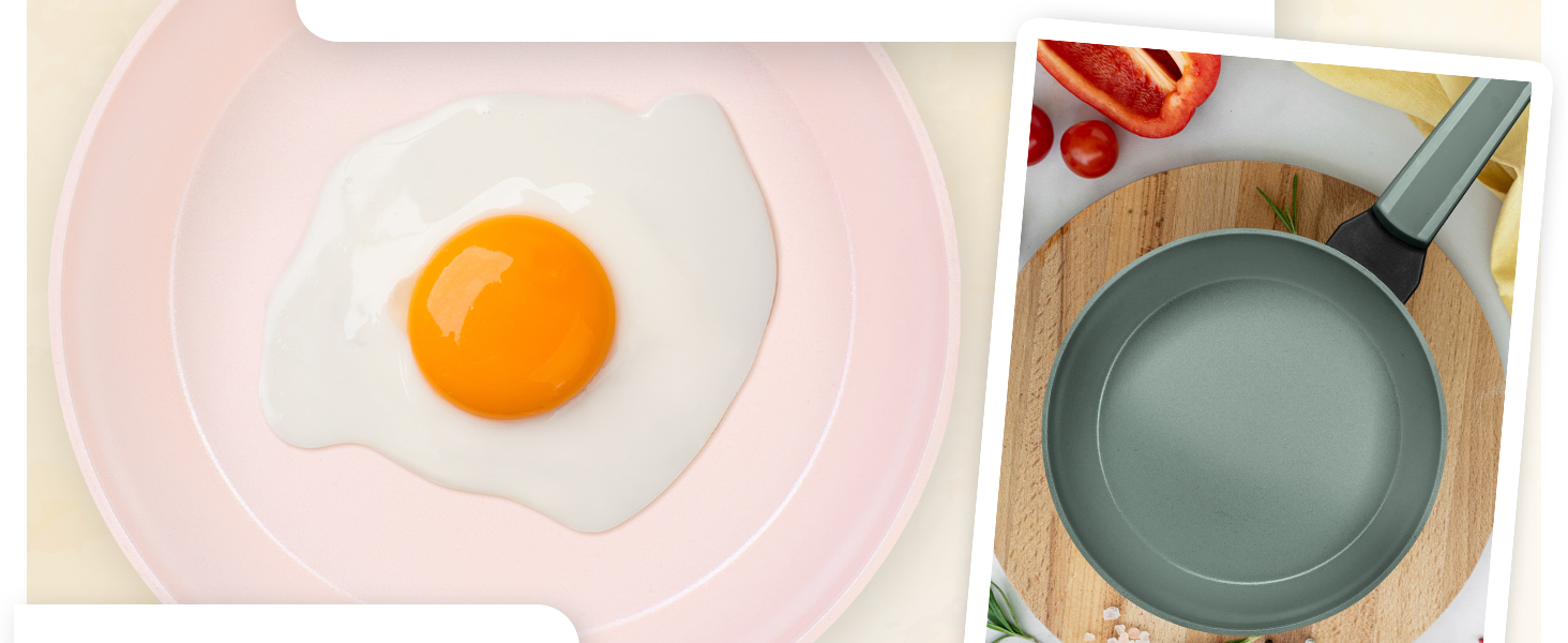 Набір сковорідок Genius Cerafit Trend Pastell Edition (3 шт.): 20 см, 24 см, 28 см. Покриття Cerafit, підходить для індукції, для смаження м'яса, овочів, панкейків та крепів.