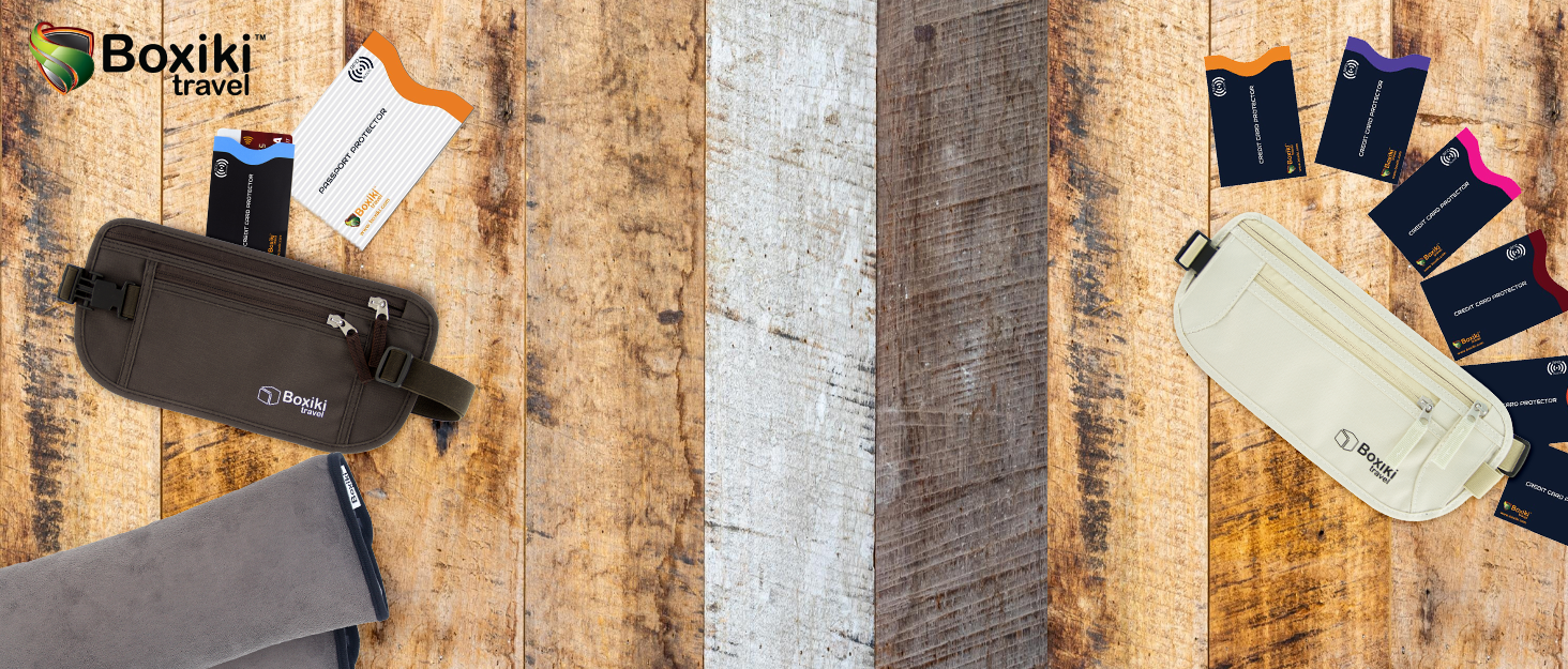 Грифель для подорожей: прихований поясний гаманець для чоловіків та жінок з RFID-блокуванням – безпечний для документів, грошей та телефону (бежевий)