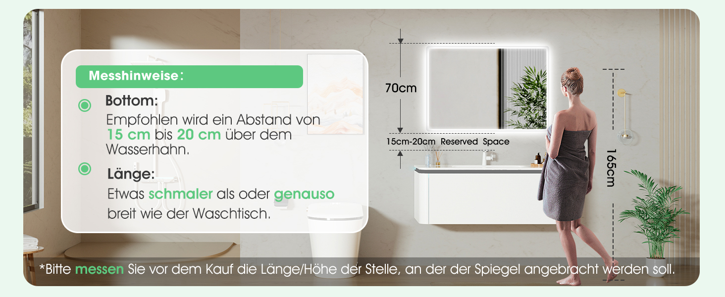 Дзеркало для ванної кімнати S'bagno з підсвічуванням 80x60 см, Bluetooth, протитуманне покриття, 3 кольори, регулювання яскравості, пам'ять налаштувань, загартоване скло, водонепроникність IP44, горизонтальне/вертикальне встановлення M66 (Bluetooth)