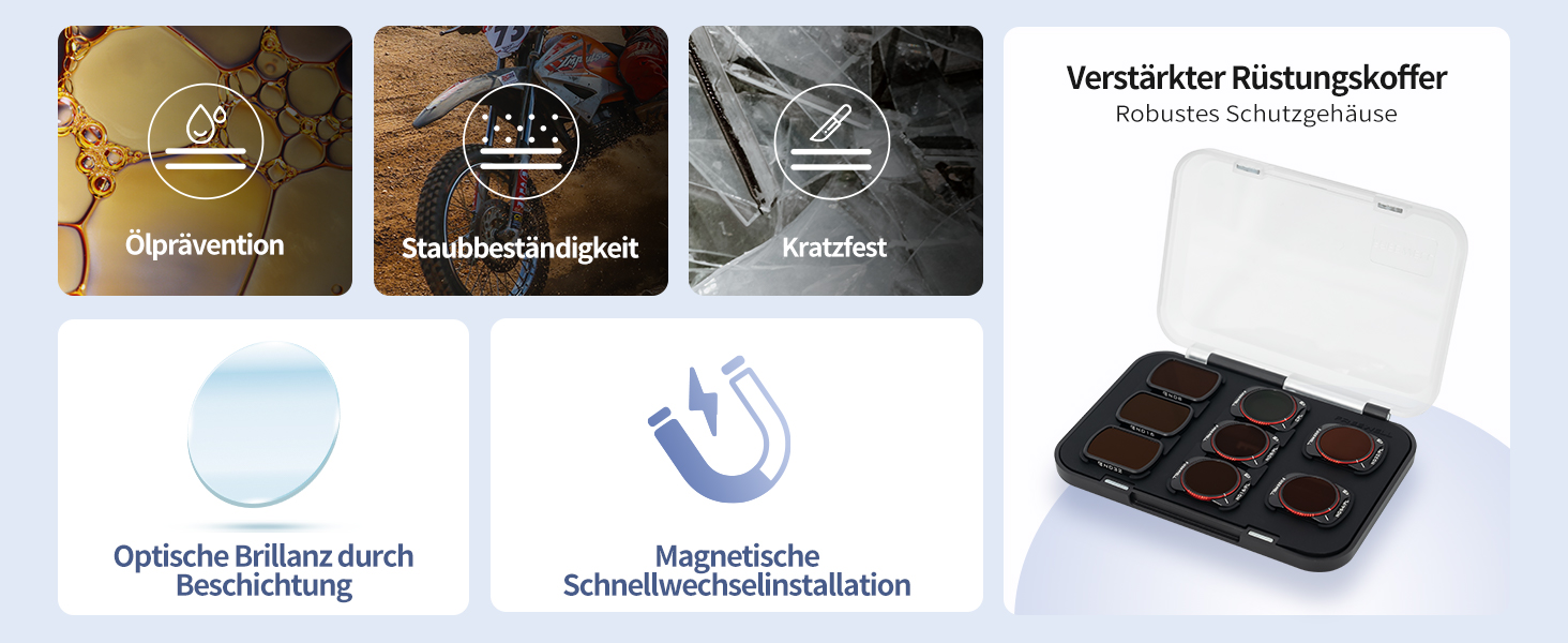 Набір фільтрів Freewell QuickSwap ND/PL, ND, CPL для Osmo Pocket 3: 8 шт. для зйомки протягом дня