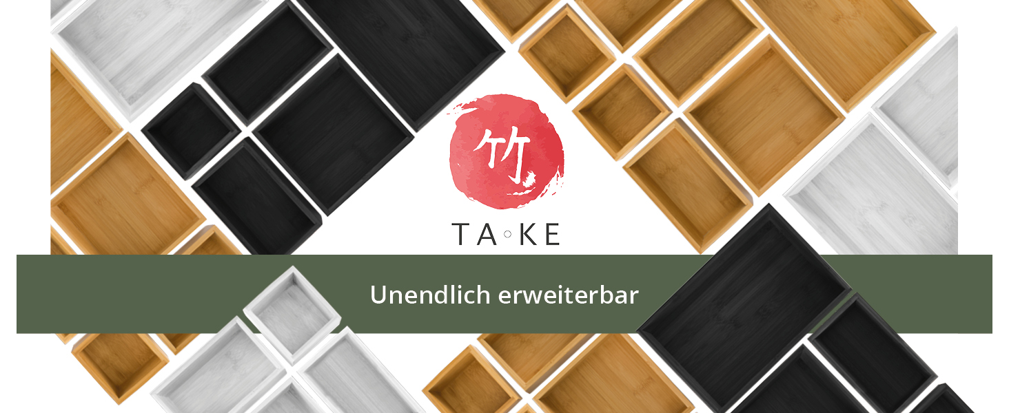 TAKE® органайзер для шухляд, 6 шт, 100% натуральний бамбук, різні розміри, для кухні, ванної, офісу, туалетного столика