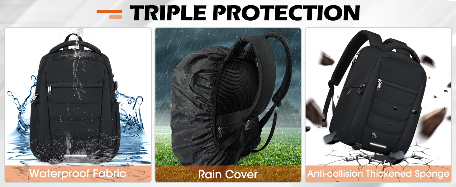 Рюкзак для фотокамери RAINSMORE – великий рюкзак для фотокамери, сумісний з Nikon, Canon, Sony, з відділенням для ноутбука 15.6 дюймів, чорний