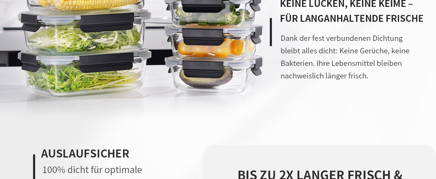 Набір контейнерів для зберігання їжі з кришкою, 20 шт. (10 контейнерів, 10 кришок), безпечні для миття в посудомийній машині, морозильної камери та мікрохвильової печі, витікання запобігаються, сучасний дизайн, чорний колір (FE1537)