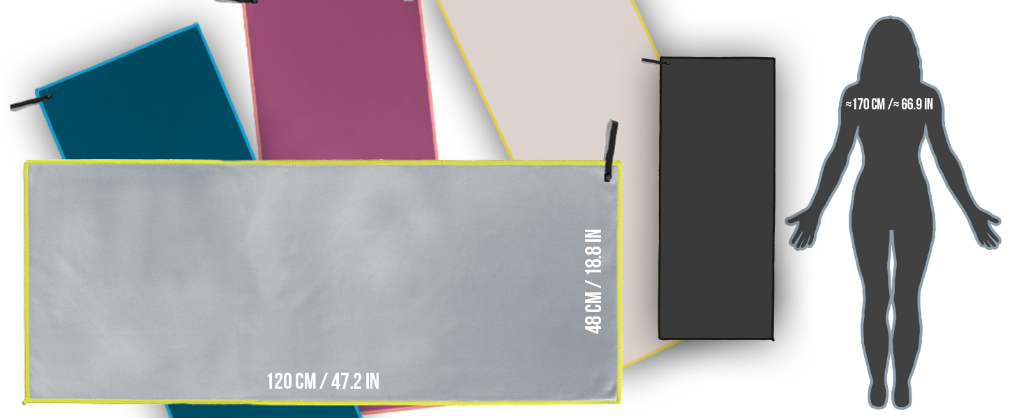 Спортивний рушник з мікрофібри для подорожей та спорту - швидковисихаючий, антибактеріальний, вбираючий (120 x 50 см, блакитний)