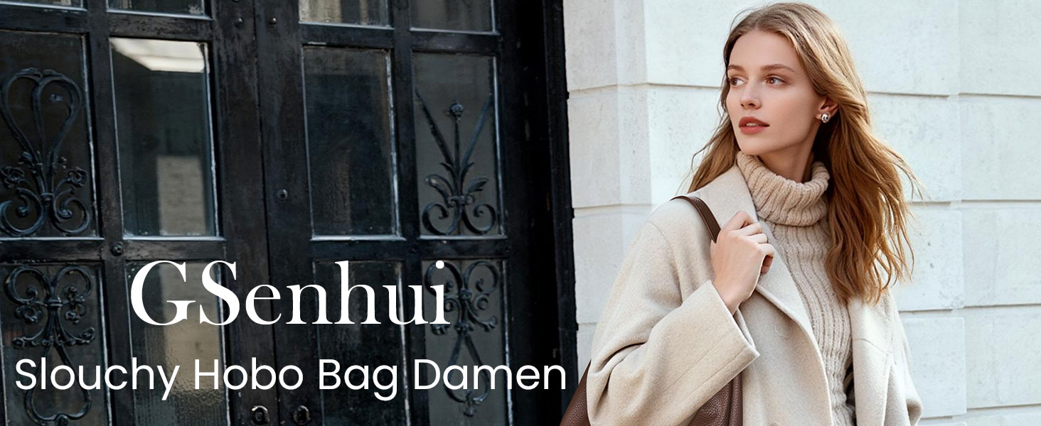 Сумка GSenhui Hobo з м'якої шкіри: вінтажна жіноча сумка-тоут на плече, однотонна, колір кава