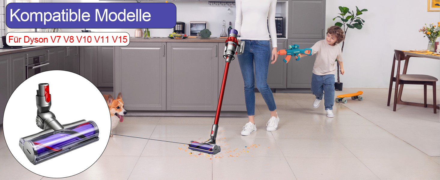Насадка-турбощітка для пилососів Dyson V7 V8 V15 SV10 SV11 SV14 - LHYNEE, сумісна з оригінальною