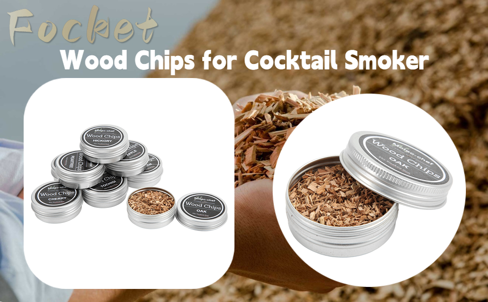 Тріски для коптирки та коктейльного смокера, 8 смаків, тріски з дерева, тріски для смокера, легко використовувати, тріски для віскі